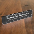 Personalised desk name plate with company title