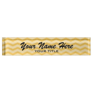 Personalised desk nameplate with chevron pattern