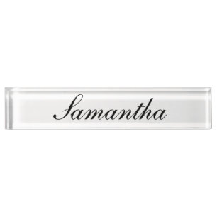Personalised desk nameplate with elegant letters