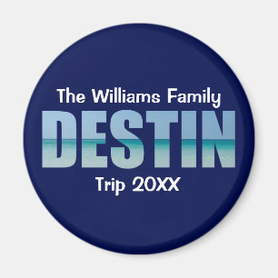 Personalised Destin Beach Trip Cool Blue Magnet