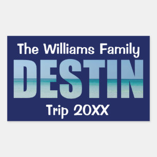 Personalised Destin Beach Trip Cool Ocean Rectangular Sticker