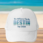 Personalised Destin Beach Trip Matching Family Trucker Hat<br><div class="desc">These cool custom Destin Florida hats feature your personalised group name for a family reunion or trip to the Emerald Coast. The letters of the word DESTIN are filled with beautiful ocean photography for your vacation.</div>