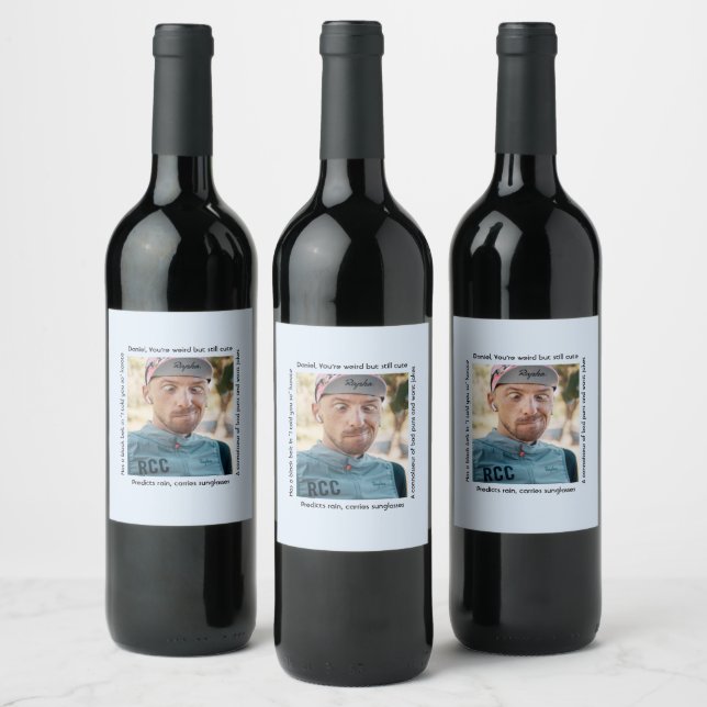 Personalised Details Funny Characteristics Traits  Wine Label (Bottles)