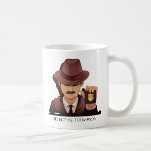 Personalised Detective with Badge Coffee Mug