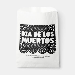 Personalised Dia de los Muertos Black Picado Papel Favour Bags