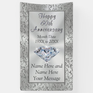 Personalised Diamond 60th Anniversary Banners