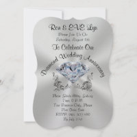 Personalised Diamond 60th Anniversary Invitations