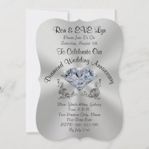 Personalised Diamond 60th Anniversary Invitations