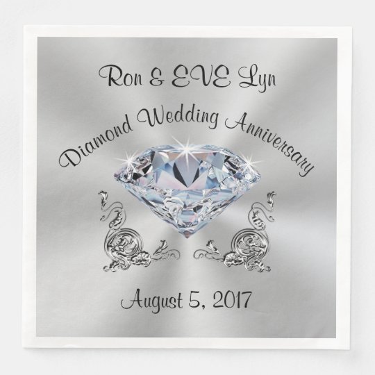 Personalised Diamond 60th Anniversary Napkins Zazzle Co Uk