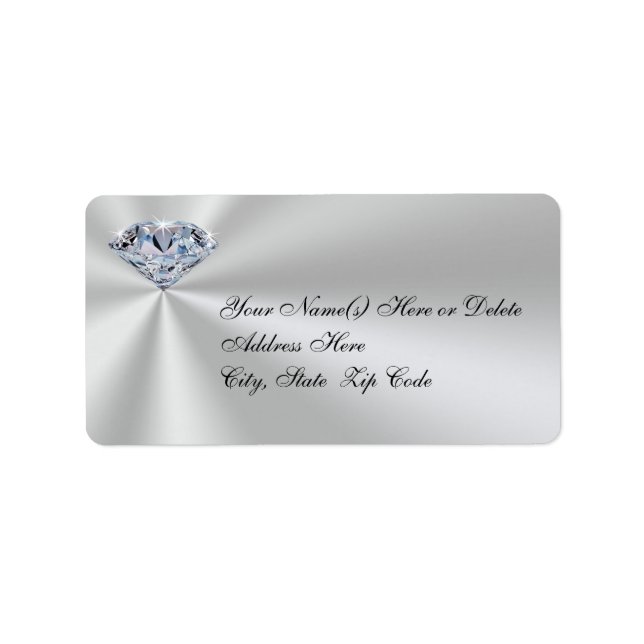 Personalised Diamond Anniversary Address Labels (Front)