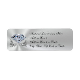 Personalised Diamond Anniversary Invitation Labels