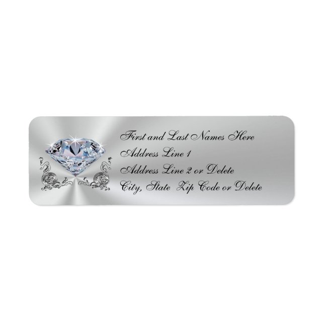Personalised Diamond Anniversary Invitation Labels (Front)