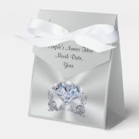 Personalised Diamond Favour Boxes, Your Names, Dat
