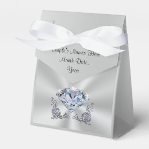 Personalised Diamond Favour Boxes, Your Names, Dat Box