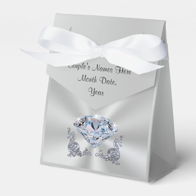 Personalised Diamond Favour Boxes, Your Names, Dat Favour Box (Front Side)