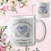 Personalised DIAMOND Happy 60th Anniversary Gifts