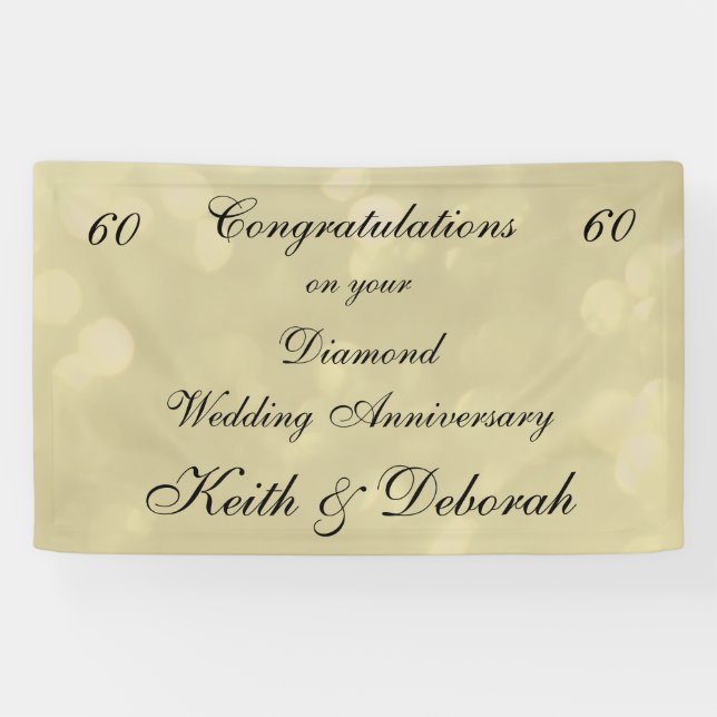 Personalised Diamond Wedding Anniversary Banner (Horizontal)