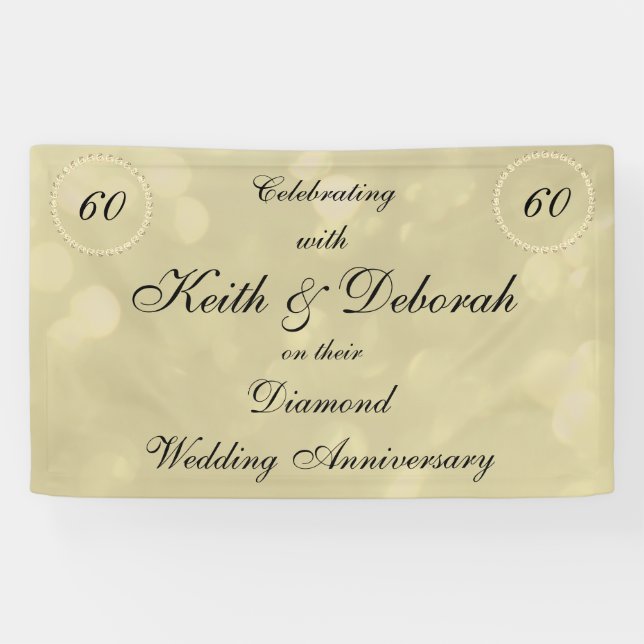 Personalised Diamond Wedding Anniversary Banner (Horizontal)