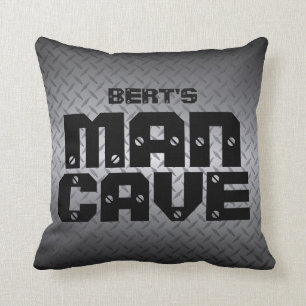 Personalised Diamondplate Man Cave Pillows