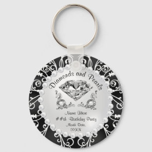 Personalised Diamonds and Pearls Party Favours Key Ring