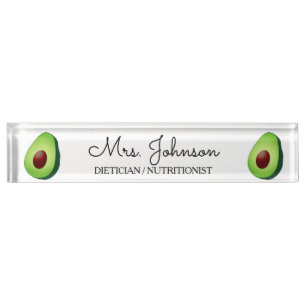 Personalised dietician nutritionist avocado icon nameplate