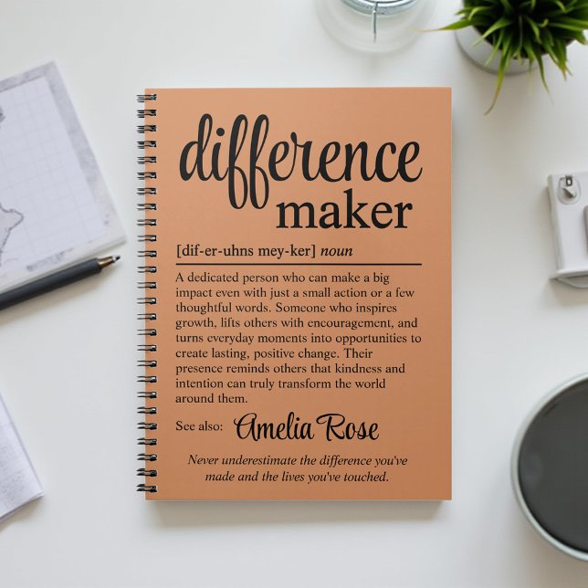 Personalised Difference Maker Definition Gift Notebook (Creator Uploaded)