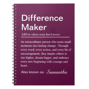 Personalised Difference Maker Definition Notebook