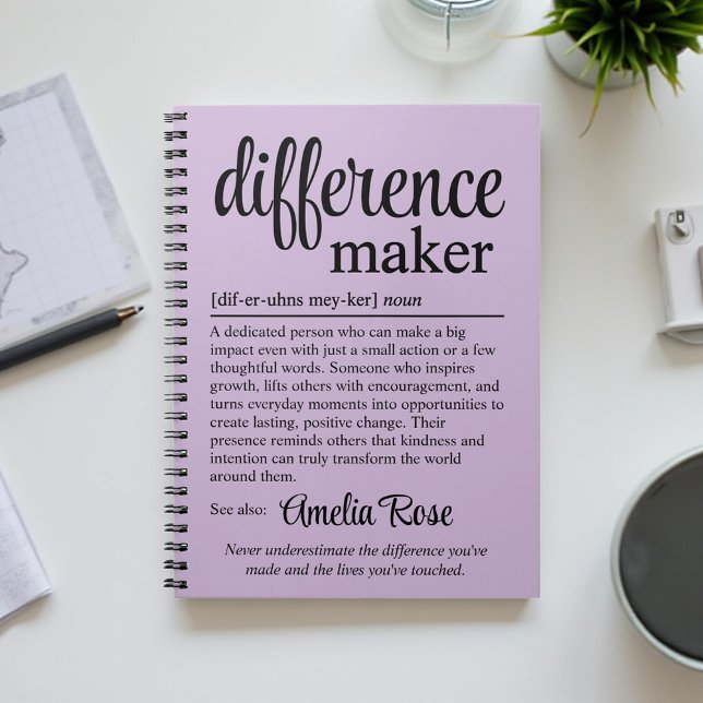 Personalised Difference Maker Definition Thank You Notebook (Creator Uploaded)