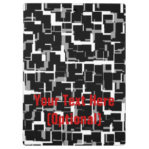 Personalised Digital Camo Black White Grey Pattern Clipboard
