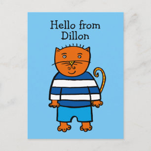 Personalised Dillon the Cat Postcard