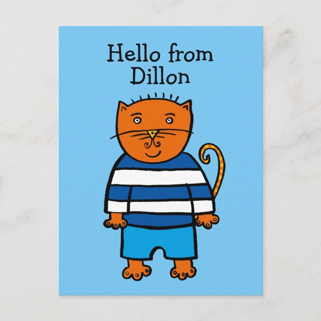 Personalised Dillon the Cat Postcard (Front)