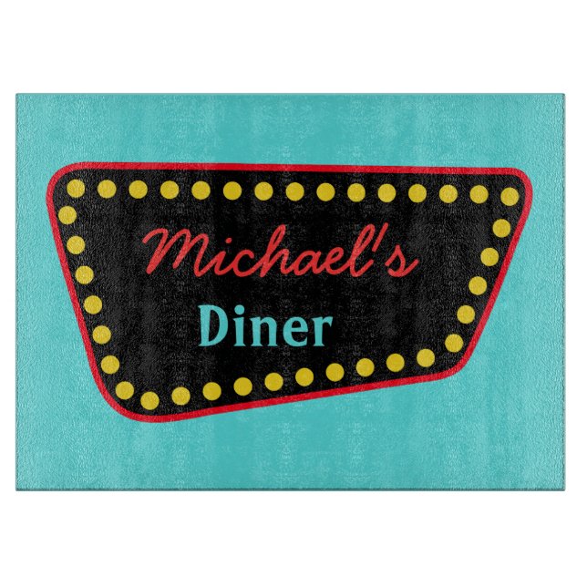 Personalised Diner Sign Cutting Board (Front)