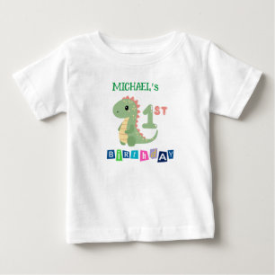 Personalised Dinosaur 1st Birthday T-Shirt for Kid