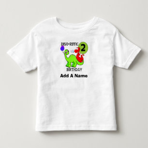 Personalised Dinosaur 2nd Birthday Tshirt