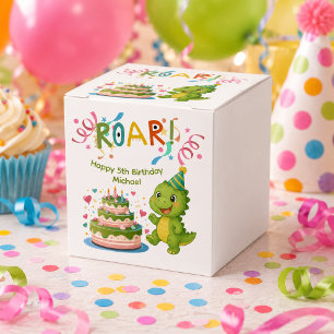 Personalised Dinosaur 5th Birthday Favour Box