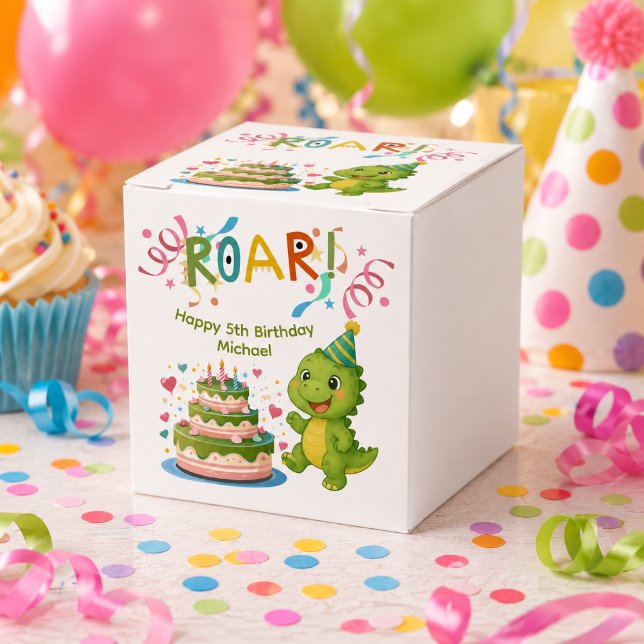 Personalised Dinosaur 5th Birthday Favour Box (Creator Uploaded)
