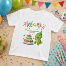 Personalised Dinosaur 5th Birthday T-Shirt