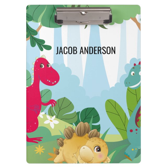 Personalised Dinosaur Back to School Name Clipboard (Front)
