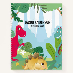 Personalised Dinosaur Back to School Sketchbook Notebook