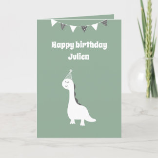 Personalised dinosaur birthday card