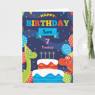 Personalised DINOSAUR Birthday Card - Name & Age