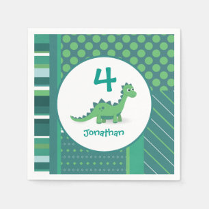 Personalised dinosaur birthday napkins