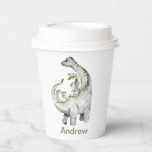 Personalised Dinosaur Birthday Party Paper Cups