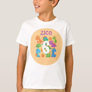 Personalised Dinosaur Birthday  T-Shirt