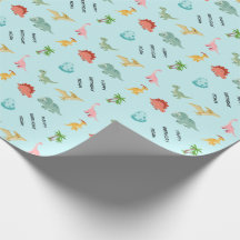 Personalised Dinosaur Birthday Wrapping Paper – Ha