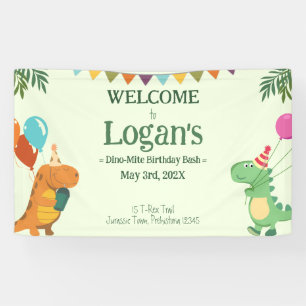 Personalised Dinosaur for Kids Birthday Party Banner