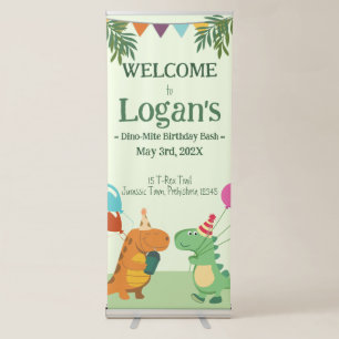 Personalised Dinosaur for Kids Birthday Party Retractable Banner