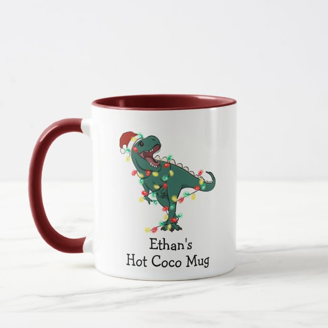 Personalised Dinosaur Hot Coco Mug (Left)