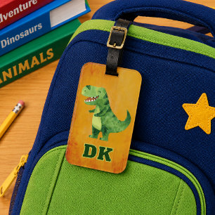 Personalised Dinosaur ID School Luggage Tag