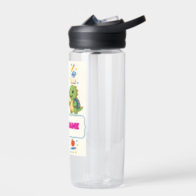Personalised Dinosaur Kids Back to School Bottle (Left)